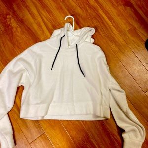 A white sweater crop top